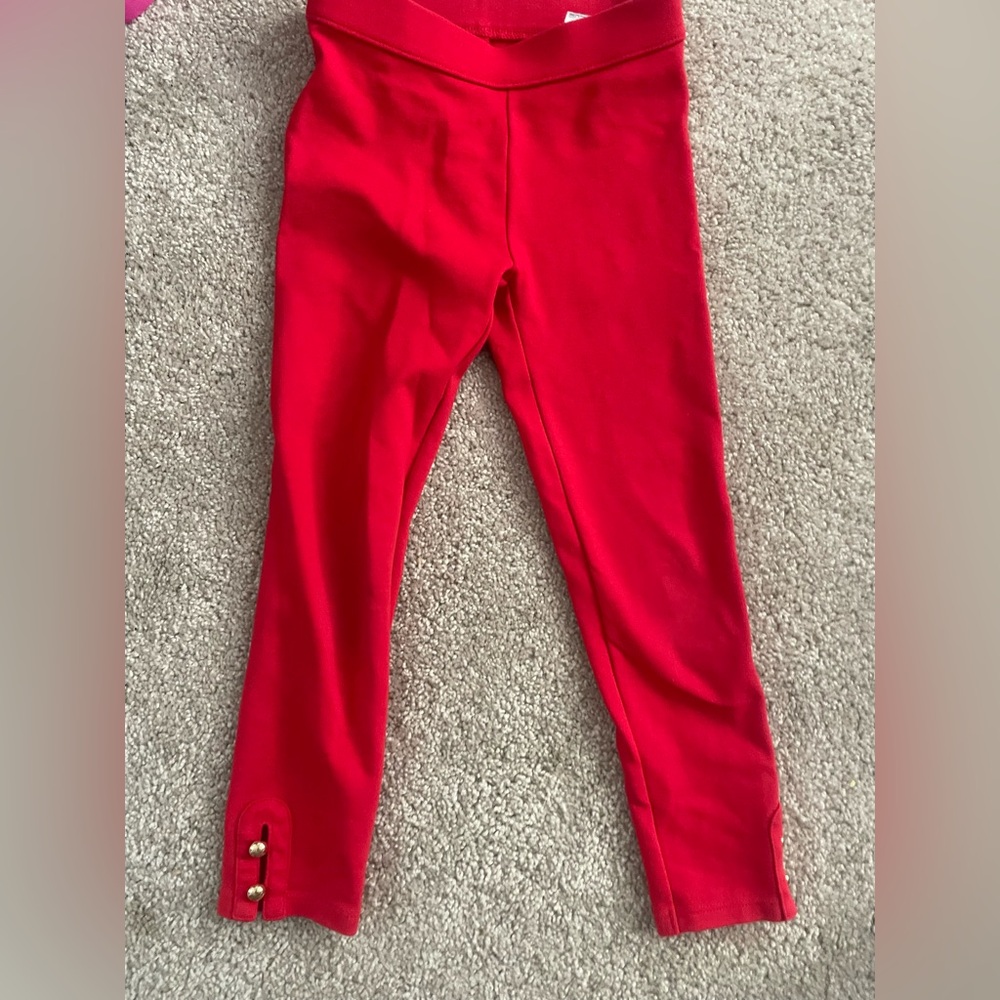 Janie and Jack Red Leggings Vibrant Stretchy Bottoms